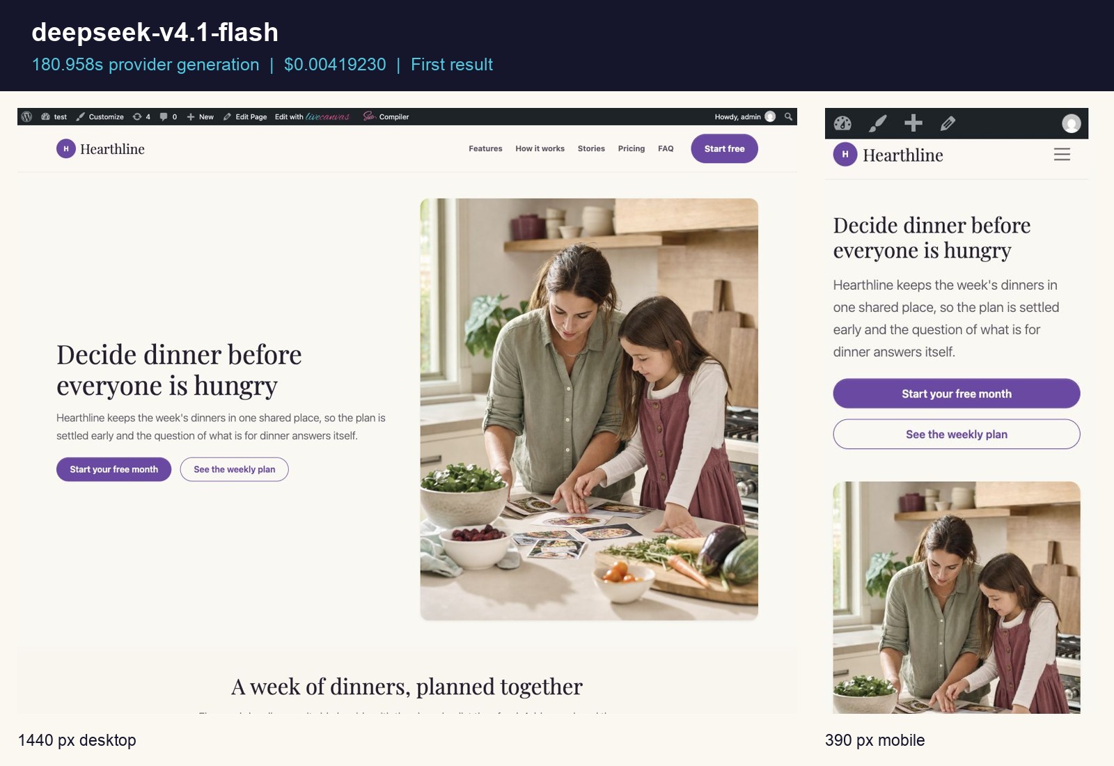 DeepSeek V4.1 Flash desktop and mobile first result