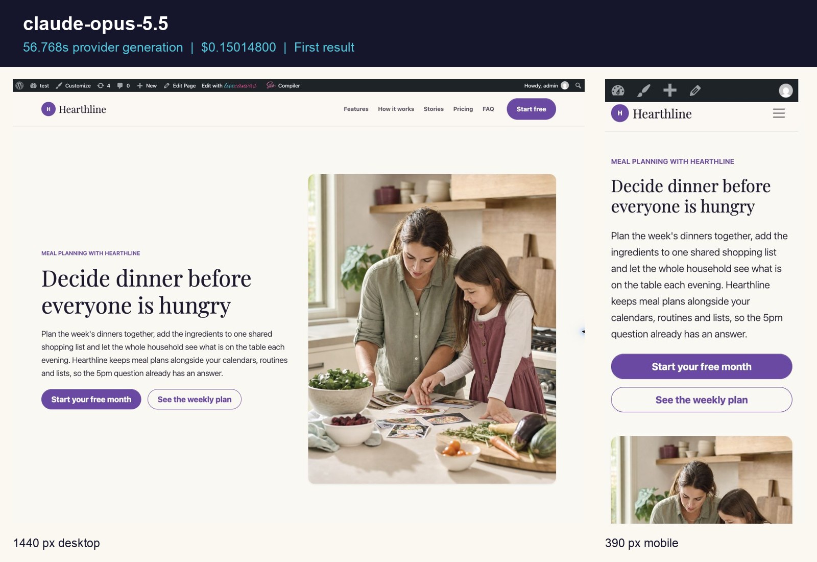 Claude Opus 5.5 desktop and mobile first result