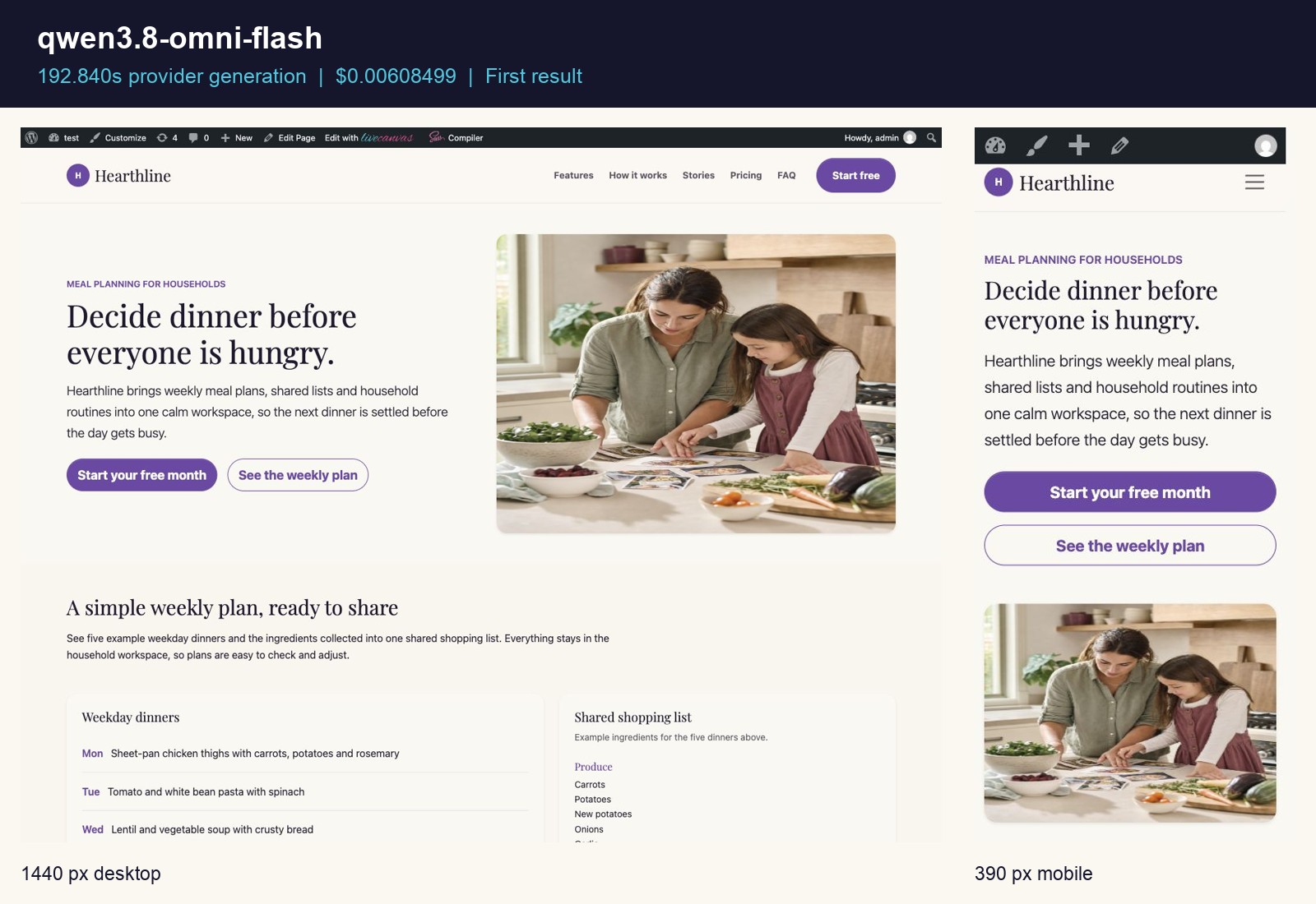Qwen3.8 Omni Flash desktop and mobile first result